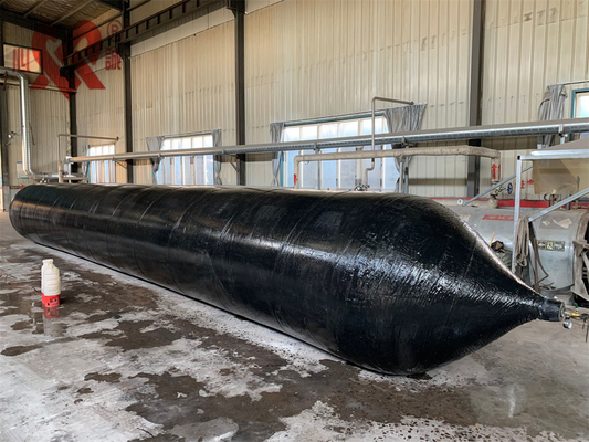 Airbag met een enkele dubbele arm voor de lancering van schepen met rollend druk